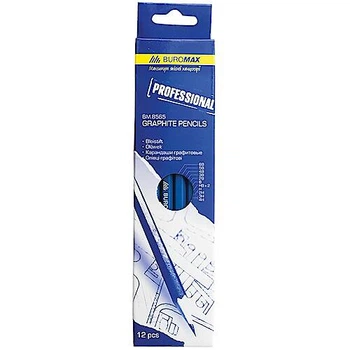 Набір олівців для креслення, 12 штук "PROFESSIONAL" Buromax (BM.8565)