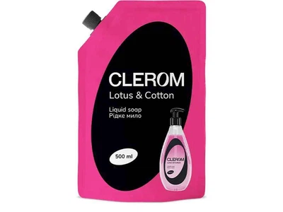 Мило рідке CLEROM 500мл дой-пак Lotus and Cotton