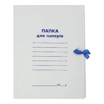 Папка на зав'язках А4, картон 0,41 мм, цільнокроєна, ціна за 5 шт. Buromax (BM.3357)