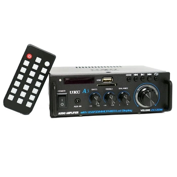 Підсилювач звуку UKC A3 Bluetooth USB SD FM MP3 AUX 2x120W стерео підсилювач потужності для колонок акустики караоке з пультом RCA аудіопідсилювач домашній музичний центр радіо дисплей підтримка флешки карт пам'яті