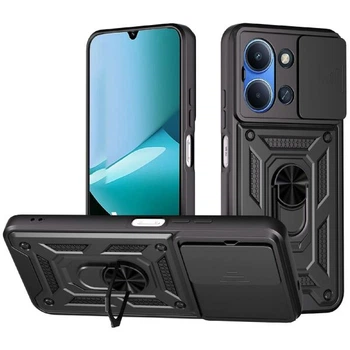 Чехол с защитой камеры Deexe Armor Shield для Xiaomi Redmi 15C / Poco C85 - Black