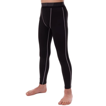 Тайтсы подростковые спортивные леггинсы Zelart 500-1 размер S (140-150 см) Black-Grey