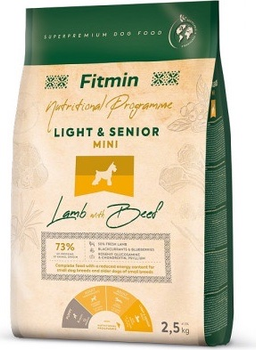 Sucha karma dla psów Fitmin Mini Light Senior Jagnięcina z wołowiną 2.5 kg (8595237033331)
