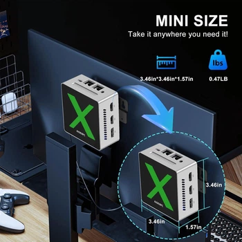 Мини ПК AIOEXPC X MINI N95 / Intel Alder Lake N95 / RAM 12GB / SSD 256GB / 2 x HDMI / 2 x LAN / Wi-Fi 5 / Bluetooth 4.2 / Windows 11 / Серебристый-Чёрный Б/В