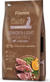 Sucha karma dla psów Fitmin Purity Grain Free Senior Light Jagnięcina 12 kg (8595237016099)