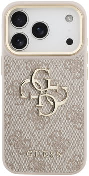 Etui Guess 4G Metal Logo Gold Frame do Apple iPhone 17 Pro Max Pink (GUHCP17X4GMGCPI)