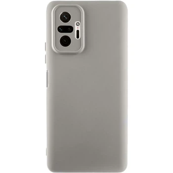 Противоударный Чехол TPU GETMAN Liquid Silk Full Camera для Xiaomi Redmi Note 10 Pro / 10 Pro Max Серый / Lavender
