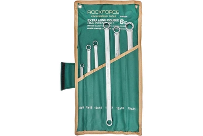 Набір ключів накидних екстра довгих 6пр. (8x10-19x21мм) ROCKFORCE RF-50622P