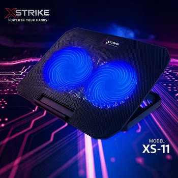 Охлаждающая подставка для ноутбука с 2 встроенными кулерами USB Xstrike XS-11 9-17 дюймов Black