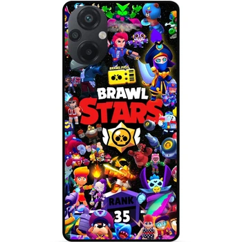 Силиконовый чехол бампер Candy для Xiaomi Poco M5 с картинкой Brawl Stars Бравл Старс Силовая Лига Нокаут Леон Ворон