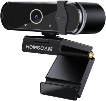 Веб-камера HOMSCAM 1080p Full HD з автофокусом, стереомікрофоном, 30 кадрів в секунду, для відеодзвінків, студій, записів та ігор, сумісна з Windows, Mac та Android