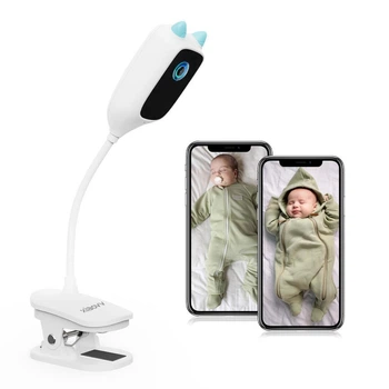 Цифровая видеоняня 3 Мп Full HD Xiaovv C1 Plus – двухсторонняя связь, ночное видение, датчик движения, Wi-Fi камера видеонаблюдения IP Радионяня с гибким креплением и подключением к телефону Белый