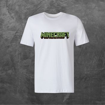 Футболка унисекс с принтом Minecraft Майнкрафт базовая белая XS