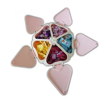 Органайзер для сладостей с подставкой для телефона Peach Heart Shape 5 отсекоВ (WO-27)