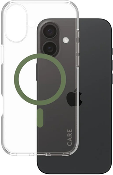 Панель CARE by PanzerGlass Flagship Case Transparent Urban Combat w. Green MagSafe для Apple iPhone 16 Plus (5715685004377)
