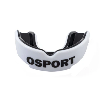 Боксерская капа для бокса (единоборств, карате) одночелюстная OSPORT (MS 1627) Бело-черный