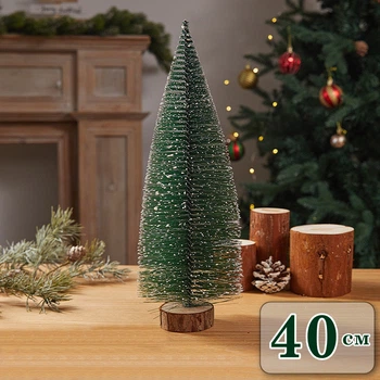 Ялинка декоративна Creative Tree 40 см на дерев'яній підставці з імітацією снігу