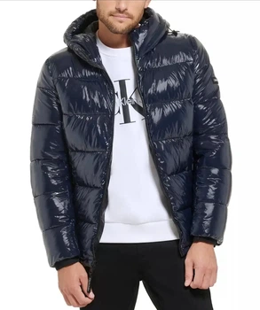 Куртка-пуховик Calvin Klein блестящая XXL синяя