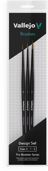 Zestaw pędzli Vallejo B01991 - Pro Modeler - Design Set - Natural (0, 1, 2) (8429551002509)