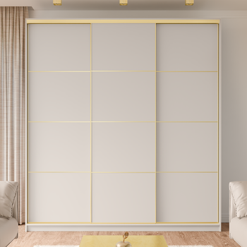 Шкаф купе трехдверный ALTO Gold ДСП Lines (190.1х60х220) Кашемир