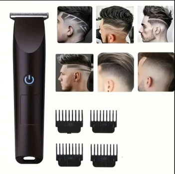 Триммер машинка для бритья и стрижки бороды и волос Electric Hair Clippers аккумуляторная черный