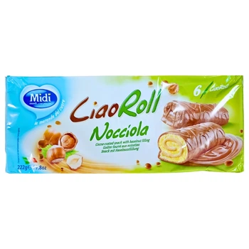 Бісквітні рулети Casalini CiaoRoll Nocciola 222 г