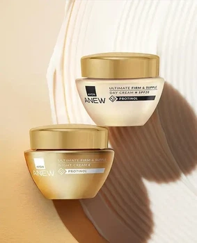 Набір: Денний та Нічний відновлюючий крем для обличчя AVON ANEW 45+ Омолодження за технологією Protinol
