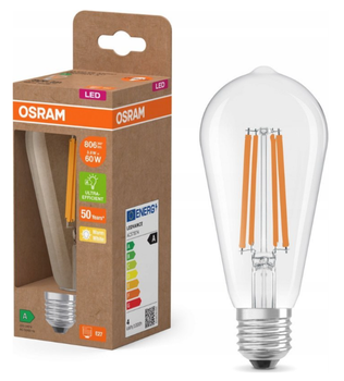 Лампа світлодіодна Osram LED ST64 E27 4W 830 806LM FIL ULTR (4099854235634)