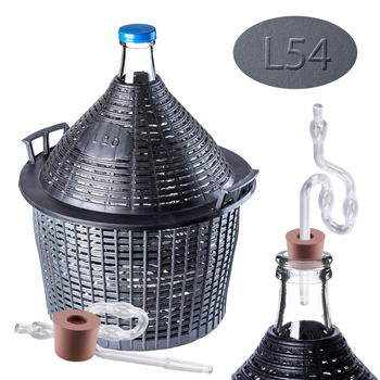 Zestaw winiarski Kadax Balon 54 l + Korek nr. 5 + Plastikowa rurka (5903699487204) 