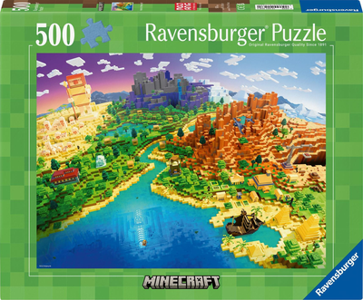 Puzzle Ravensburger Minecraft 500 elementów 12001568 (4005555015680)