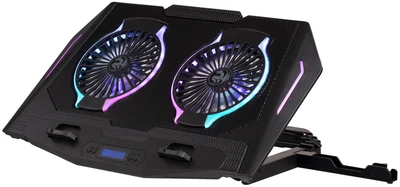 Охлаждающая подставка для ноутбука с RGB подсветкой и регулировкой высоты черная