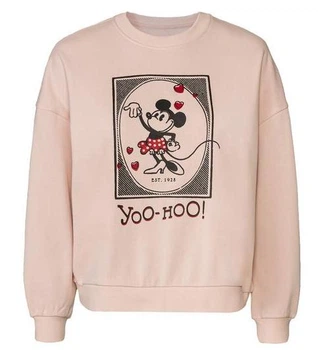 Світшот утеплений з принтом minnie mouse, disney, розміри s, рожевий