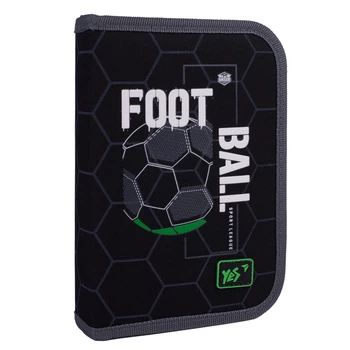 Пенал шкільний YES, 1 відділення, Football Time, жорсткий, Чорний, (533663)