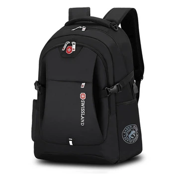 Рюкзак мужской Swissgear городской с ортопедической спинкой, отделом для ноутбука, USB портом Черный (1073-4)