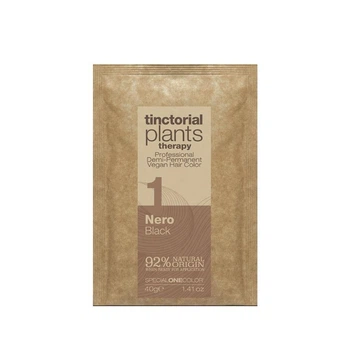 Веганская краска для волос TINCTORIAL PLANTS 01 BLACK натуральная,полуперманентная,растительная 40 г
