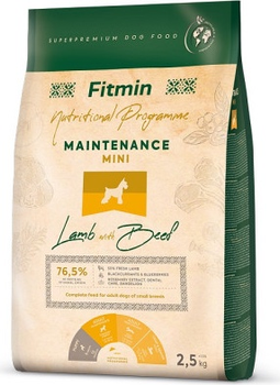Sucha karma dla psów Fitmin Maintenance Mini Jagnięcina z wołowiną 2.5 kg (8595237033300)