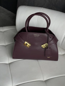 Сумка женская Salvatore Ferragamo деловая бордовый Феррагамо Премиум качества