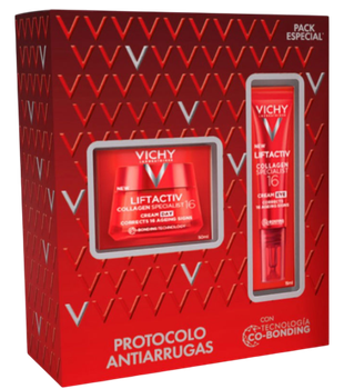 Zestaw do pielęgnacji twarzy Vichy Liftactiv Collagen Specialist Krem do twarzy na dzień 50 ml + Krem pod oczy 15 ml (8431567697525)