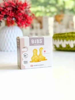 Сменные соски для бутылочки BIBS Bottle Nipple 2 шт Latex Medium Flow (средний поток)
