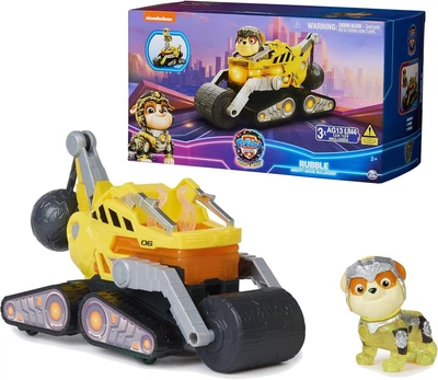 Бульдозер та фігурка Кремеза з Щенячий Патруль Мегакіно Spin Master Paw Patrol Rubble Mighty Movie Bulldozer (6067484)