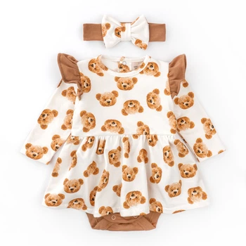 Боди Dexter`s-платье для девочки с крылышками и повязкой с мишками girl bears 86 см молочный