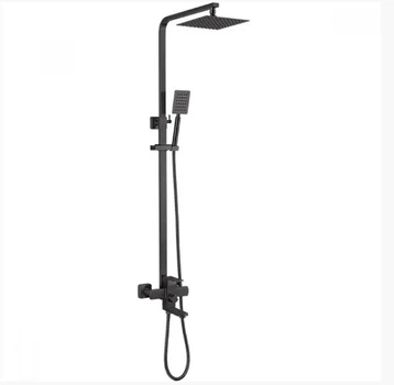 Душевая система чёрная Wezer PRO16-02-BLACK из нержавеющей стали