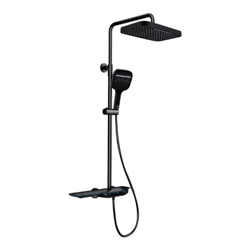 Душевая система тропический душ с термостатом MIXXUS PREMIUM SPACE-009-J BLACK с кнопочным переключателем