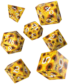 Zestaw kostek do gier planszowych Q-Workshop Full Art: Słoneczniki (5907699497942)