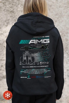 Жіноче Утеплене Зіп Худі На Флісі Зіпер З Принтом AMG Kane Black S/M (8055785)