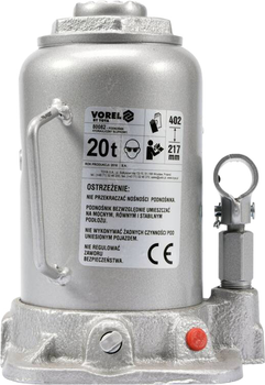 Домкрат гідравлічний пляшковий Vorel 80082 20 т 217-402 мм (5906083800825)