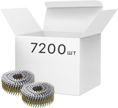 Цвяхи барабанні VOREL до пневматичного пістолета 38x2.1 мм 15-16˚ 7200 шт (72016_v)