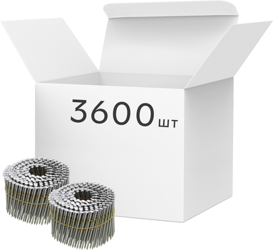 Цвяхи барабанні VOREL до пневматичного пістолета 75x2.5 мм 15-16˚ 3600 шт (72020_v)