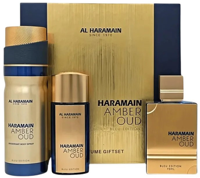 Zestaw unisex Al Haramain Amber Oud Bleu Edition Woda perfumowana 75 ml + 30 ml + Dezodorant 200 ml (6291106814316)