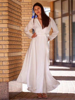 Длинное белое вечернее платье для невест FashionYouWant S белый 43425479